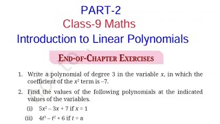 End of Chapter Exercises (Que 8-14) Class-9 Maths NCERT Chapter2 Introduction to Linear Polynomials