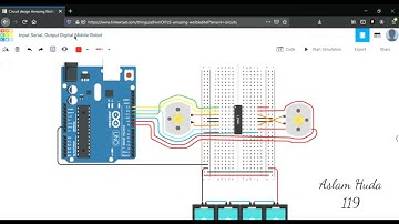 Input Serial Output Digital Mobile Robot - Simulasi Arduino Menggunakan Tinkercad