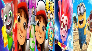 TALKING TOM GOLD RUN 2 VS Despicable Me Minion Rush VS Subway Surfers The Fixies Top Secret Rush Run