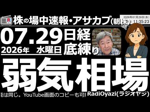 【朝株！(投資情報)】日経平均は、いったんの反発の後、再下落して、62,000円を割り込んだ。もう60,000円割れも秒読みか、という動き。8/3(月)までは下げやすい動きが続くので、安値対策が必要。