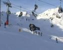Snowboard fall in funpark