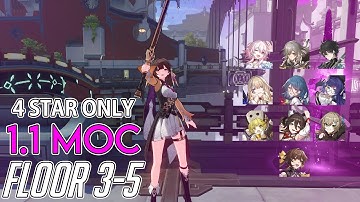 4* STAR ONLY  [1.1]  Memory of Chaos Floor 3 - 5 Clear | Honkai Star Rail