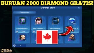 EVENT SERVER KANADA!! 2000 DIAMOND GRATIS, EVENT VPN SERVER LUAR MOBILE LEGEND