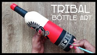 DIY Bottle Art | African Tribal Bottle art Painting | #TribalArt @ColourWingsbySurabhi