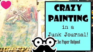 CRAZY PAINTING TECHNIQUE for Junk Journals!!  The Paper Outpost!