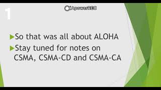 Random access protocol -ALOHA