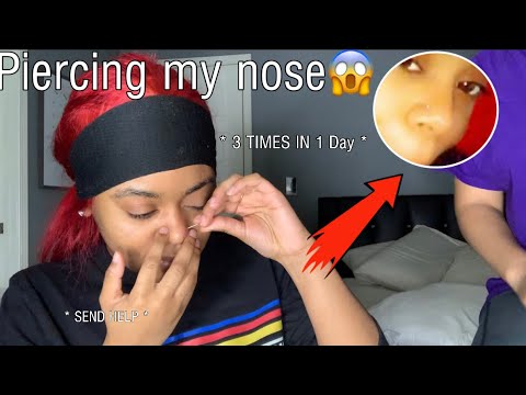 PIERCING MY NOSE 3 TIMES BEHIND MY MOM'S BACK! ������ (QPD) | Unique Adriani - YouTube