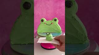 🎂🐸Kawaii Frog Cake Aesthetic! #cakedecorating #cakeshorts