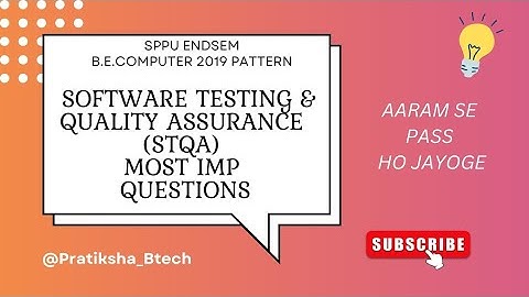STQA Endsem Most IMP Questions 2019 Pattern Software Testing & Quality Assurance#sppu #engineering
