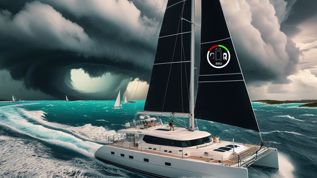 #238 Solo Sail - Heading STRAIGHT for a Hurricane and got LUCKY | Sailing Sisu Leopard 45 Catamaran