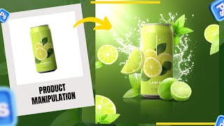 Product manipulation in Photoshop | Lemon juice advertising poster design | Hindi Tutorial