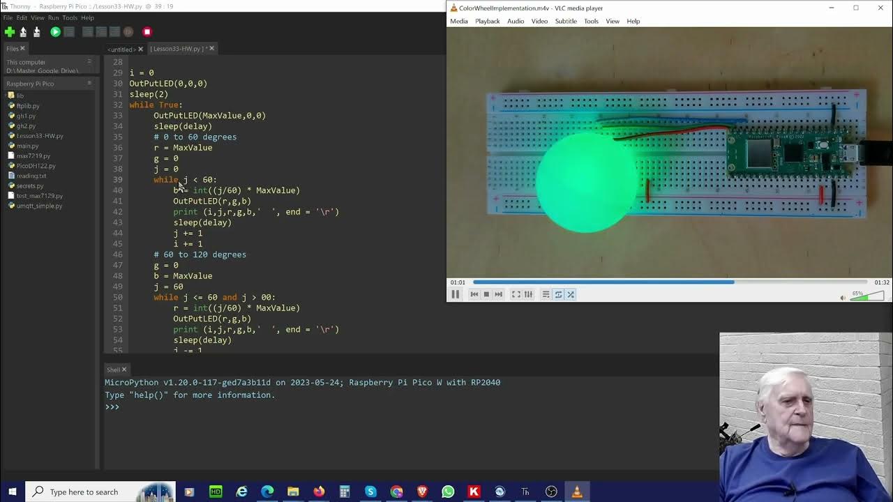Paul mcwhorter s raspberry pi pico w lesson 33 home work youtube