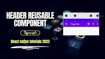 Header Reusable Component(Left, Right icon &Center Title) | Typescript | React Native Tutorials 2023