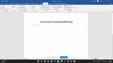 Input Equation in MS Word using MathType