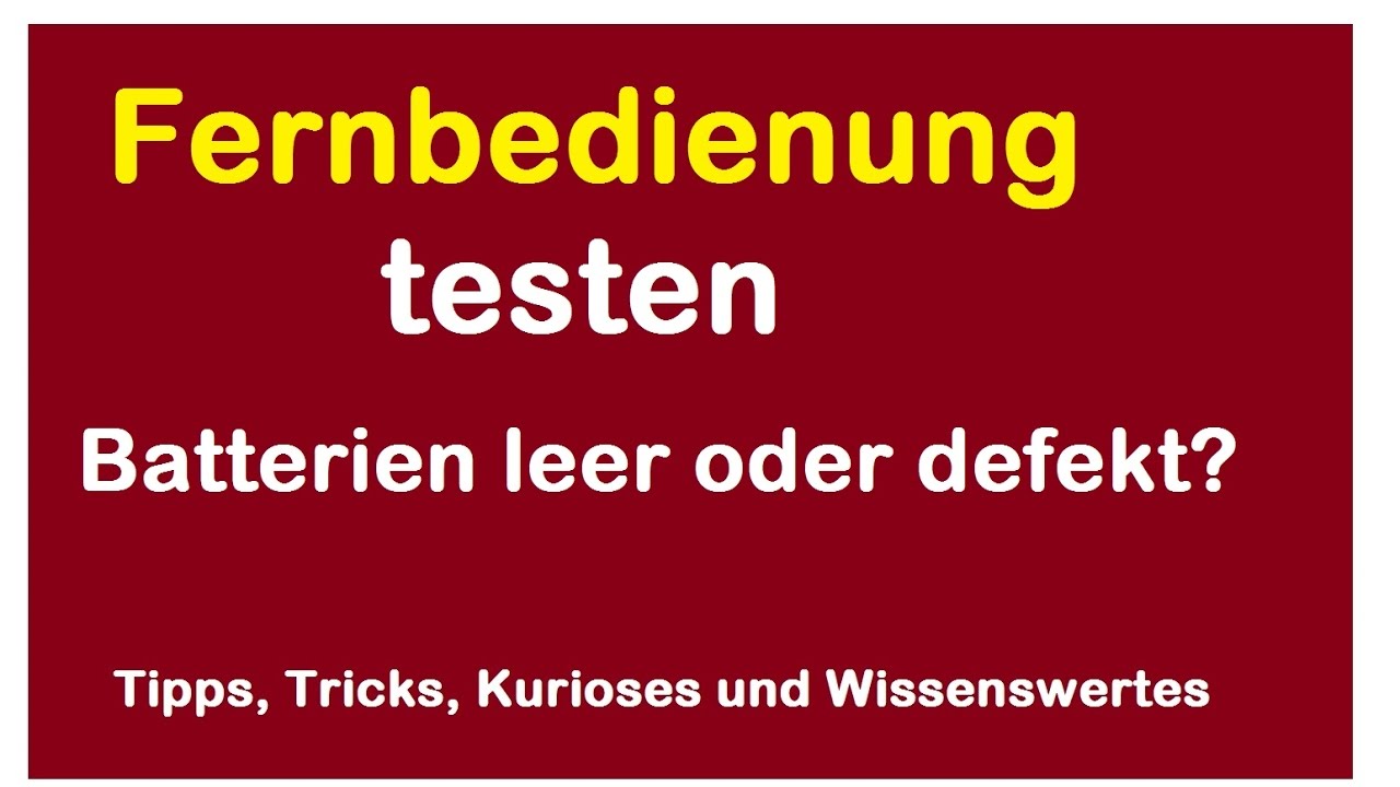 Fernbedienung Testen Fernbedienung Testen