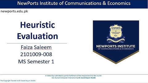 NewPorts Institute of Communications & Economics: Heuristic Evaluation based on Nielsen’s Principles