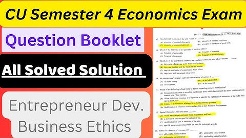EDBE Paper Solve 2023 Semester 4 || Entrepreneurship Development & Business Ethics CU 2023 Exam
