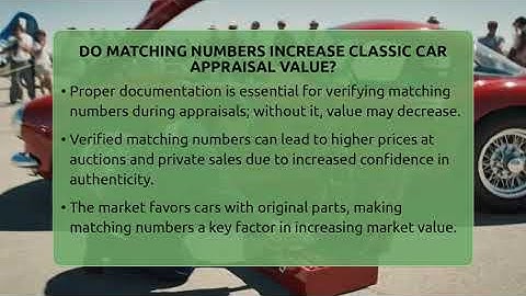 Do Matching Numbers Increase Classic Car Appraisal Value? - Car Collector Enthusiasts