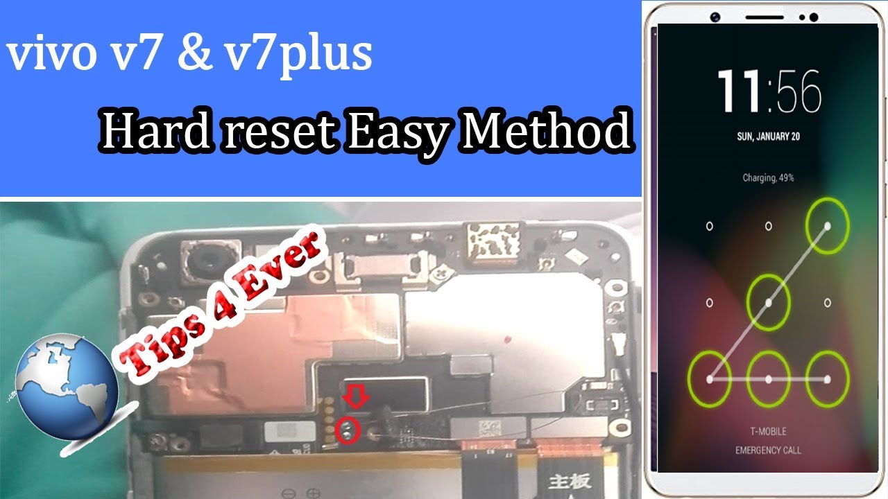 vivo v7 & v7 plus hard reset fingerprint pattern unlock solution with