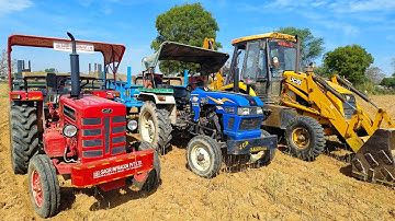 JCB 3dx Eco Machine Loading Tractor Stuck in Deep Mud New Mahindra Eicher Massey | Jcb and Tractor