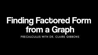 Finding Factored Form from a Graph of a Quadratic Function