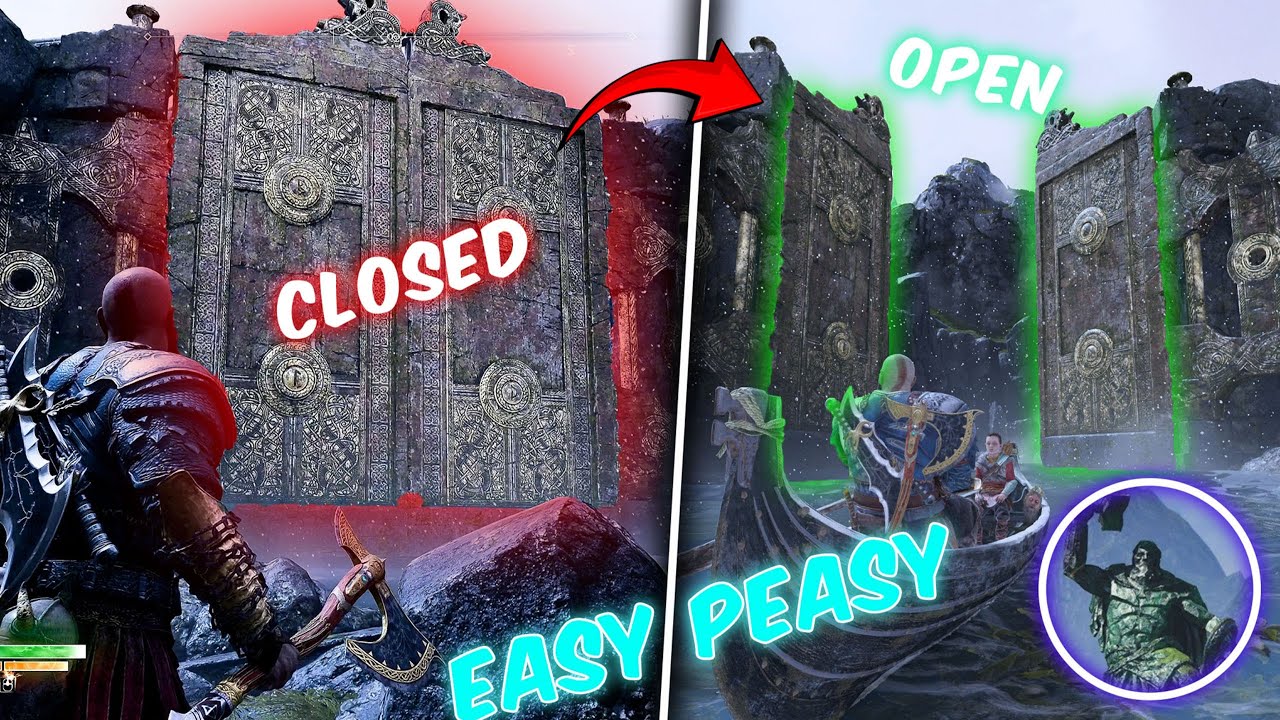 How to Open Big Gate near Stone Falls - Veithurgard Pass GOD OF WAR ...