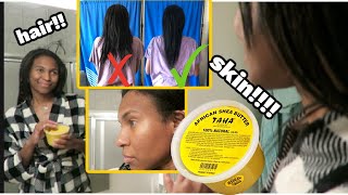 Splitting Ends Going Up My Hair, Dry Patchy Skin| Shea Butter Night Routine