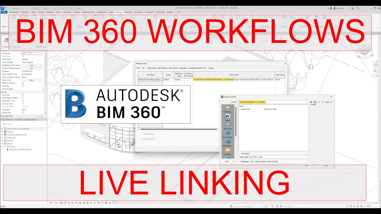 BIM 360 Workflows Live Linking - Autodesk Revit Collaboration - YouTube