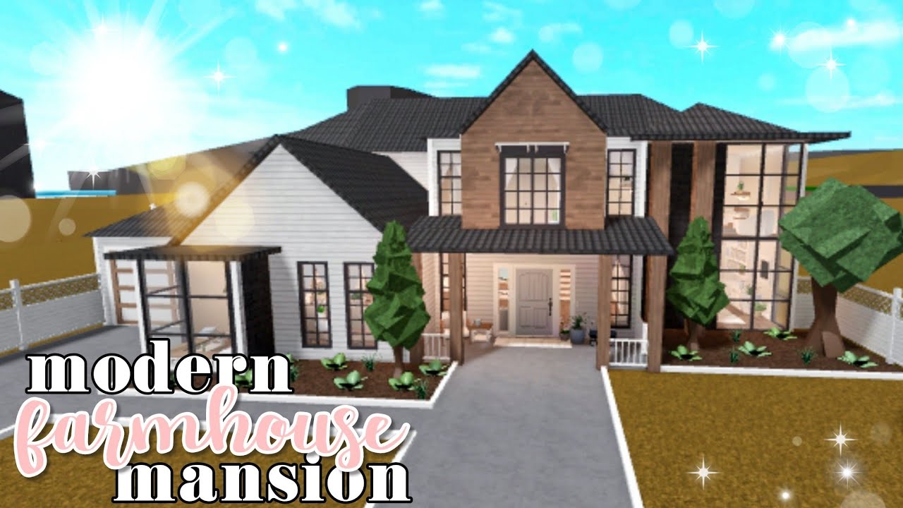 Bloxburg: Modern Farmhouse Mansion - YouTube