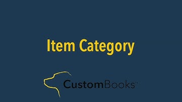 How to Create Item Categories in CustomBooks