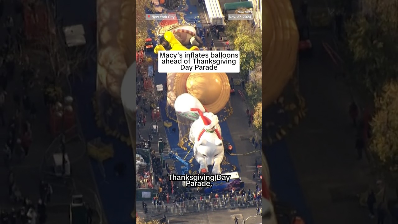 Macy’s inflates balloons ahead of Thanksgiving Day Parade