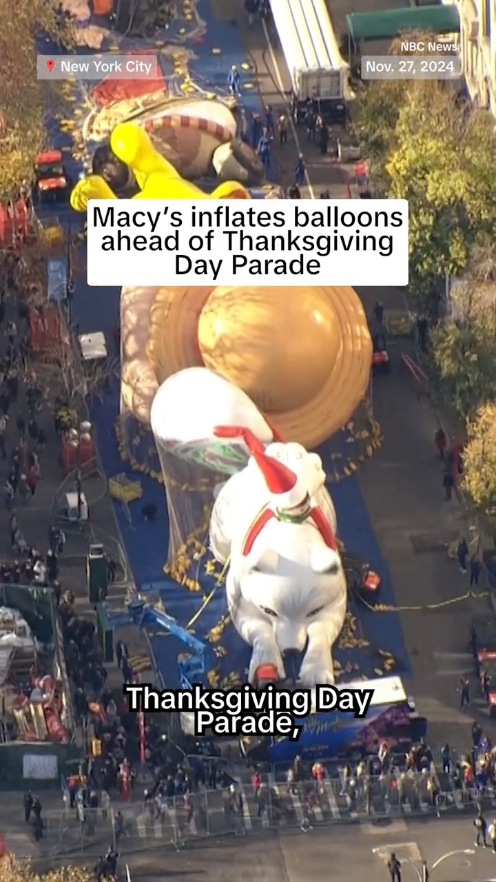 Macy's inflates balloons ahead of Thanksgiving Day Parade