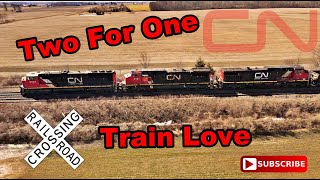 Cn Train Following Another One Same Track Cn 5647 2141 2718