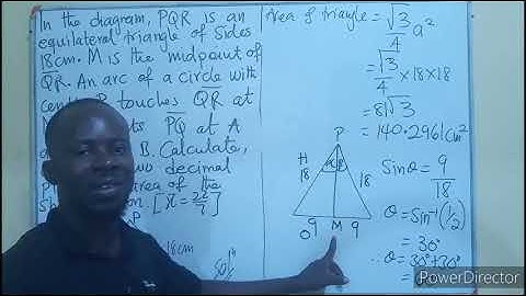 WASSCE June 2023 || Core Mathematics Subjective Qu. 3 || Mensuration 1 (Area of Sector and Triangle)