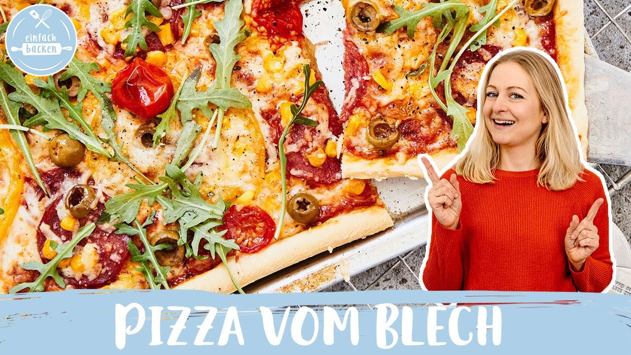 Pizza vom Blech🍕😋| Pizza selber machen | Blechpizza | Pizza-Rezept für zuhause | Einfach Backen