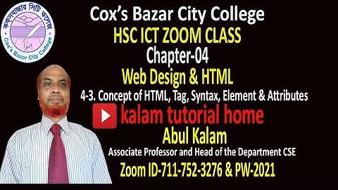 4 3  Concept of HTML, Tag, Syntax, Element and Attributes|