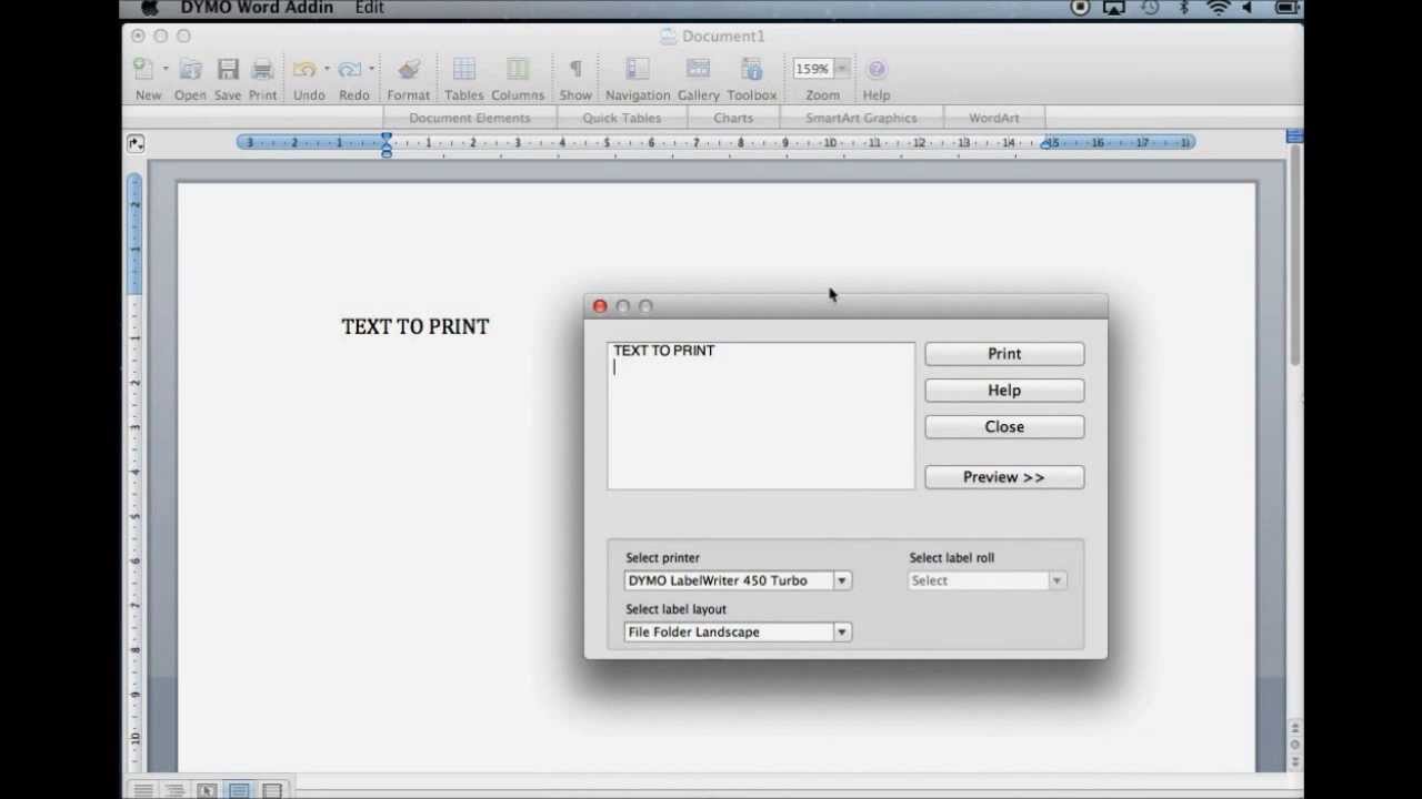 How to print from DYMO Add-ins for MAC Word Pertaining To Dymo Label Templates For Word
