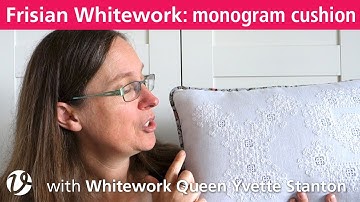 White Threads FlossTube #64 – Frisian Whitework monogram cushion