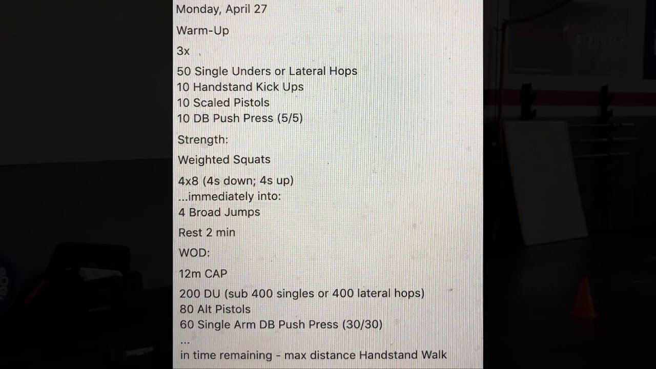 Strange CrossFit Home WOD 4/27 YouTube