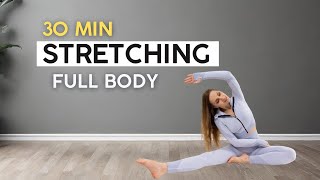 30 min full body stretch + flexibility for beginners with meditation music