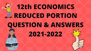 12th economics |  Reduced portion questions class 12th economics reduced portion  Tamil 2021-2022