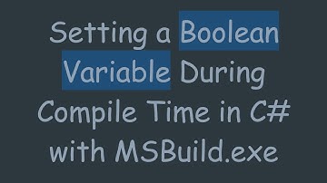 Setting a Boolean Variable During Compile Time in C#  with MSBuild.exe