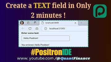 Create a TEXT field in 2 minutes ! (Positron IDE: Next-Gen IDE for Python & R Programmers)