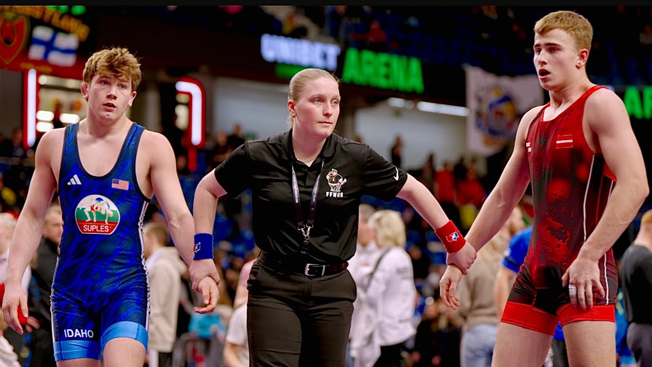 U17 Germans Petrovs (LAT) vs Ivan Ivanov (USA) 80kg. Greco-roman boys youth wrestling tournament.