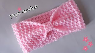 كروشية بندانة / ربطة شعر سهلة للمبتدئين - crochet easy head band#يويو_كروشيه