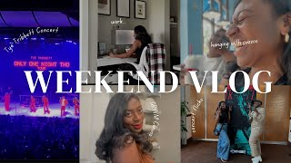 weekend vlog | grwm, work, car + couch chats, tye tribbett concert, hanging with family | TILAGO