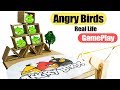DIY How to Make Real Life Angry Birds gameplay Using Cardboards and Ice cream Sticks at Home