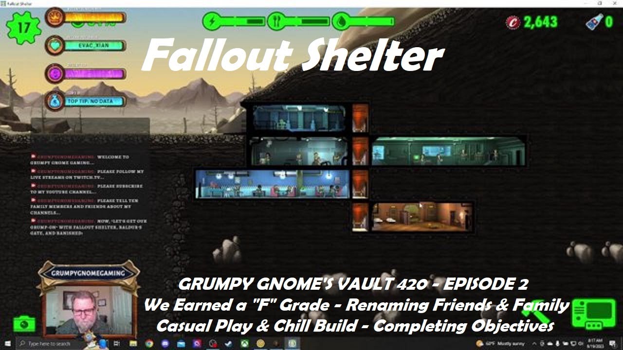 FALLOUT SHELTER VAULT 420 E2 Earned a "F" Grade, Renaming Friends FALLOUT SHELTER VAULT 420 E2 Earned a "F" Grade, Renaming Friends