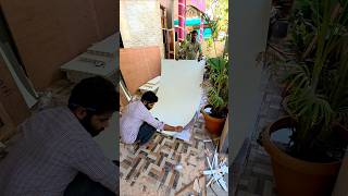 Perfect Laminate Pasting Trick | Plywood Laminate Sheet Installation #shorts #shortvideo