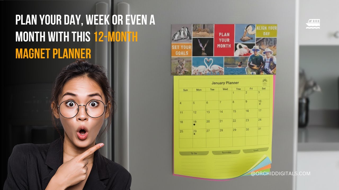 The Fridge Magnet + 12-Month Planner | Unique Gifting Idea | Your Brand Stays Visible All Year Long!